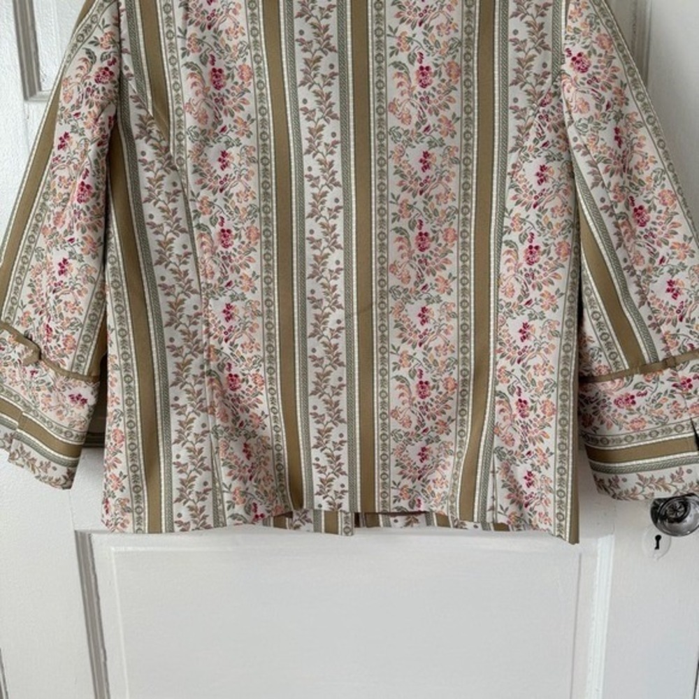 Marsh Landing Floral Embroidered Blazer Jacket Baroque Pink Neutrals Feminine M - Picture 7 of 13